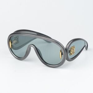 Loewe X PAULA'S IBIZA Women Sunglasses Grey Blue Mirror Shield LW40108I 05X